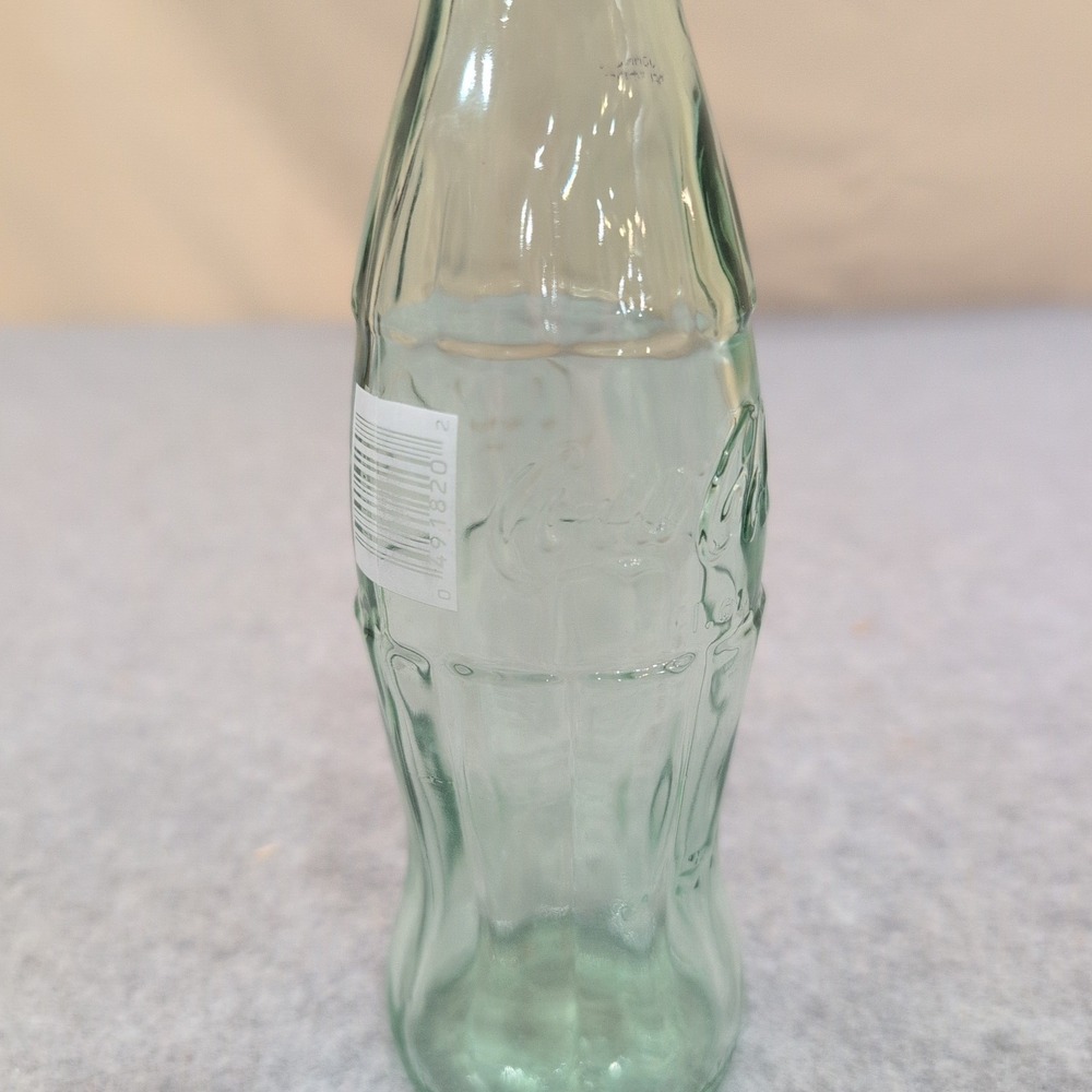 Coca-Cola Glass Bottle Grand Canyon Embossed Green Tinted Contour Soda Bottle - Picture 2 of 4